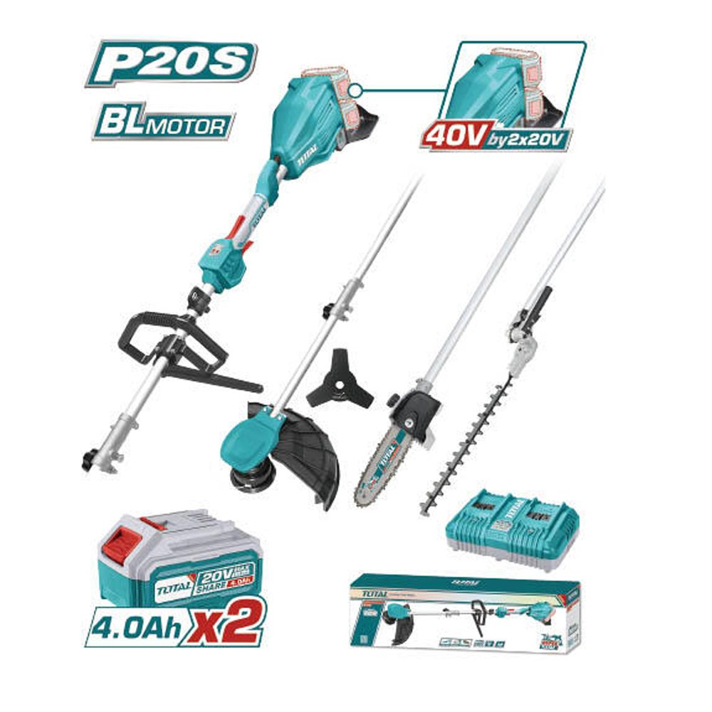 TOTAL】40V 鋰電無刷三用割草機TSTLI2040386 打草機無刷馬達割草機除草